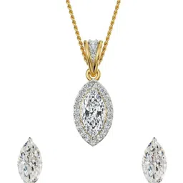 Emori 18KT Gold Diamond-Studded Pendant & Earring -0.5 CT-picture-40