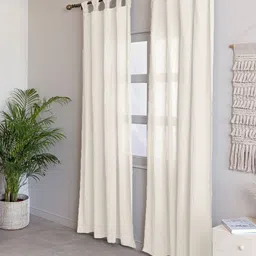HOMEMONDE White Set of 2 Sheer Door Curtain image 2