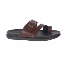 Poddar Men Brown Slip-On Toe-Ring Slippers image 4