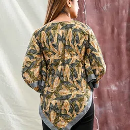 Rashmi Shree Creation Floral Print Kimono Sleeve Ethnic Kaftan Top image 2