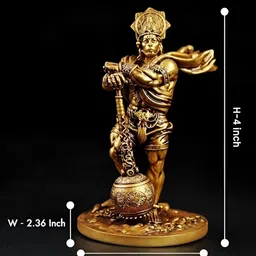 DARIDRA BHANJAN Brown Religious Idol Showpiece image 3