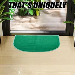 Aura Black & Green 3 Pieces D-Shape-Lining Woolen Anti-Skid Doormats image 5