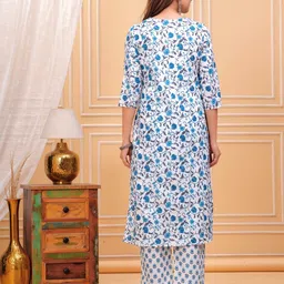 SHALIG Women Floral Printed Cotton Kurta with Trousers & Dupatta image 5