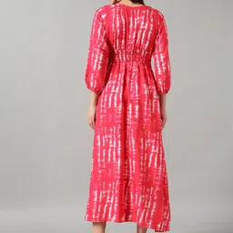 Femvy Tie And Dyed V-Neck Fit & Flare Midi Dress image 2