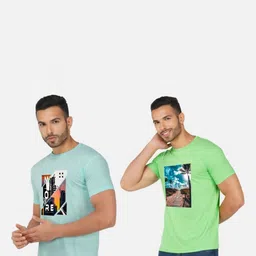 GLOBAL NOMAD Men 2 Printed Bio Finish Applique T-shirt image 5