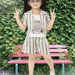 KAARIGARI Girls Printed Top With Shorts-image-87