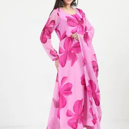 Raiyani Fashion Floral Print Crepe Fit & Flare Maxi Dress-picture-30