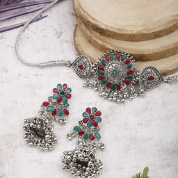 PUJVI Stone-Studded & Beaded Jewellery Set-picture-25