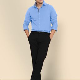 SZN Men Standard Fit Spread Collar Solid Cotton Formal Shirt-picture-28