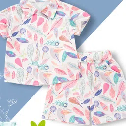 YK Boys Floral Printed Short Sleeves Shirt With Shorts-picture-39