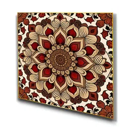 nestroots Red & Beige 4 Pieces Vibrant Floral Canvas Painting Wall Arts image 5
