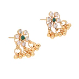 DIVASTRI Gold-Plated Stone-Studded & Beaded Jewellery Set image 5