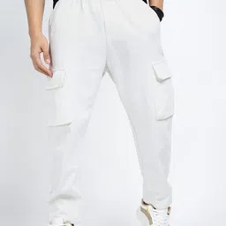 SHOWOFFFF Men Cotton Relaxed Tapered Fit Low-Rise Easy Wash Cargos Trousers-picture-36