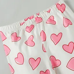 Kookie Kids Full Length Leggings Heart Print - Pink image 5
