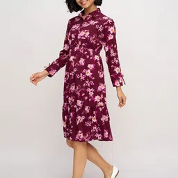 DressBerry Women Floral Print Shirt Knee Length Dress image 2