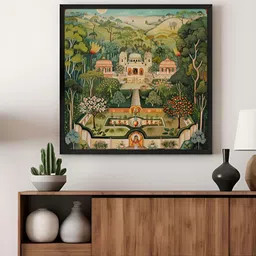 999Store Green & Brown Sanctuary of Peace Printed Canvas Wall Art image 2