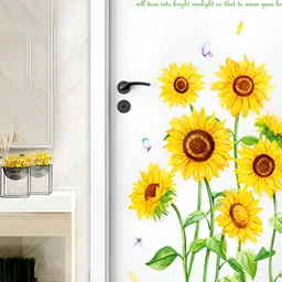 Asian royal Yellow & Green Floral Printed Self-Adhesive Wall Sticker-picture-40
