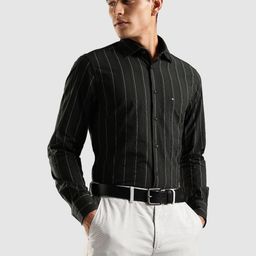 Tommy Hilfiger Vertical Striped Spread Collar Cotton Formal Shirt-picture-48