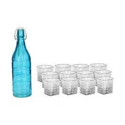 1ST TIME Blue & Transparent Glass Solid Water Bottle-picture-17