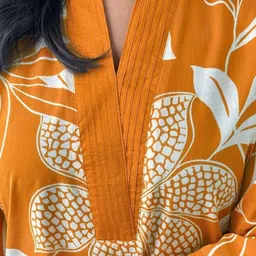 Pantos Women Floral Printed Regular Chanderi Silk Kurta with Palazzos image 4