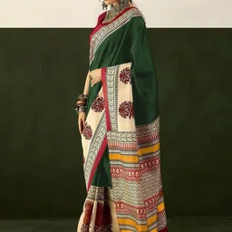 KALINI Ethnic Motifs Block Print Saree-picture-11