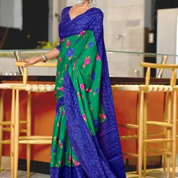 NIKATT Floral Pure Cotton Block Print Saree-picture-22