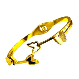 LA FILLE D'OR Gold-Plated Butterfly Enamelled Bangle-Style Bracelet image 4
