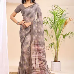 Leelavati Geometric Printed Pure Chiffon Saree-picture-38