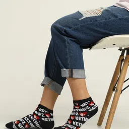 ONLY Women Pack Of 2 Patterned Cotton Ankle-Length Socks-picture-24