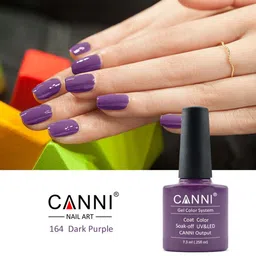 CANNI Gel Color System Coat Color Soak-Off UV & LED Nail Polish 7.3 ml-Dark Purple 164 image 3