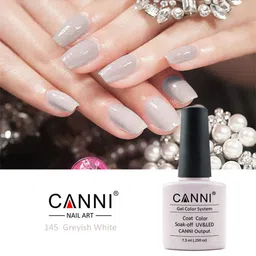 CANNI Gel Color System Coat Color Soak-Off UV & LED Nail Polish 7.3 ml-Greyish White 145 image 4