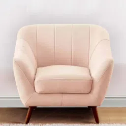 casacraft from pepperfry Stylesshine Fabric 1 Seater Sofa in Pink Colour image 1