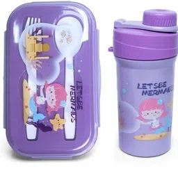 tony stark Lunch Box And 500ml Water Bottle For Kids School Lunch Set Purple 2 Containers Lunch Box-picture-28