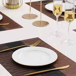 UniKart Brown 4 Pieces Textured Non-Fading Table Placemats image 3