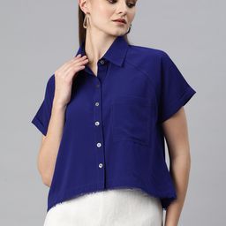 Cottinfab Fringed Raglan Sleeves Shirt Style Top-picture-12