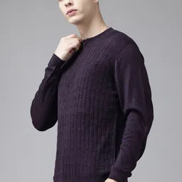 Park Avenue Self Design Half Zipper Pullover Sweaters image 3