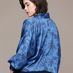 French Connection Floral Print Tie-Up Neck Top image 3