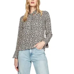 Cover Story Beige & Black Printed Shirt-picture-33