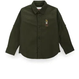 U.S. Polo Assn. Kids Green Solid Full Sleeves Shirt-picture-41
