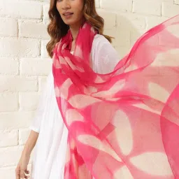 Fabindia Pink Printed Dupatta image 4