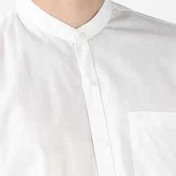 Peter England White Cotton Slim Fit Texture Shirt image 4