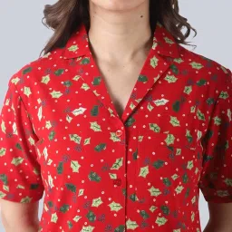 Pretty Loving Thing Red Cotton Printed Top & Shorts Set image 4