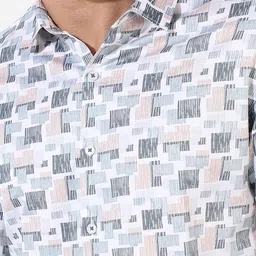 Campus Sutra Men Comfort Regular Fit Geometric Printed Spread Collar Cotton Casual Shirt image 2