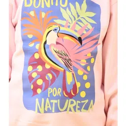 Anthrilo Girls Pink Printed Full Sleeves Sweatshirt image 4