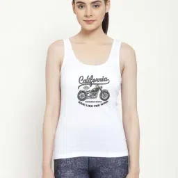 Friskers White Graphic Print Camisole-image-24