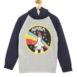 Lazy Shark Kids Grey Color Blocked  Hoodie-picture-24