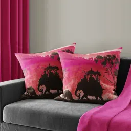 Bianca Ruyal Red & Black Microfibre Medium Cushion Cover - Set of 2-picture-38