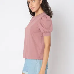 Vero Moda Dusty Pink Cotton Regular Fit Top image 4