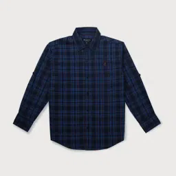 Gini & Jony Kids Navy Checks Full Sleeves Shirt-picture-22