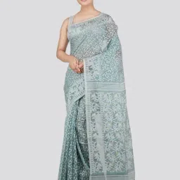 Pinkloom Blue Cotton Woven Saree-picture-12